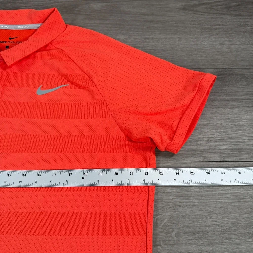 Nike Golf Zonal Cooling Polo Shirt Men L Orange Wicking Dri-Fit Performance